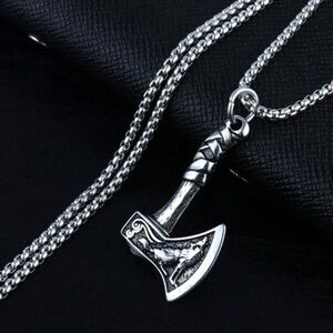 Viking Axe Amulet Necklace
